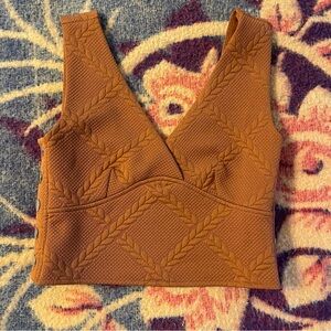 Anthropologie Maeve vest tan with gold buttons